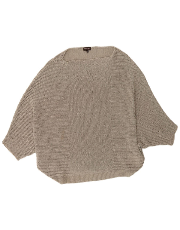 Phase Eight Γυναικεία 3/4 μανίκια Poncho Jumper UK 10 Small Beige Acrylic