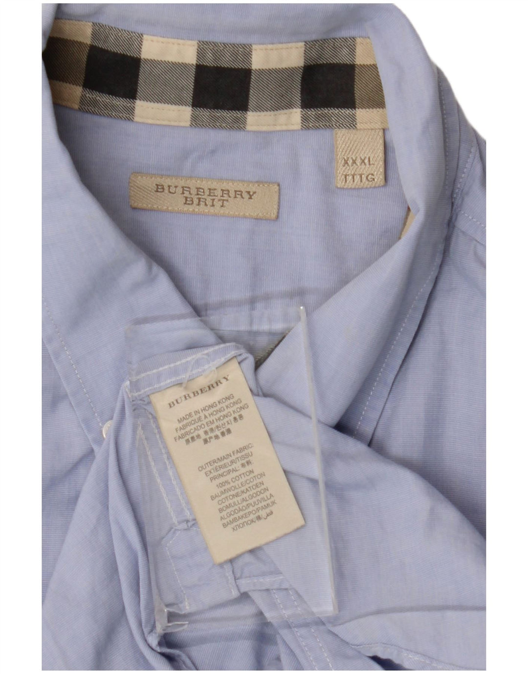 Burberry Ανδρικό πουκάμισο BRIT 3XL Μπλε βαμβακερό