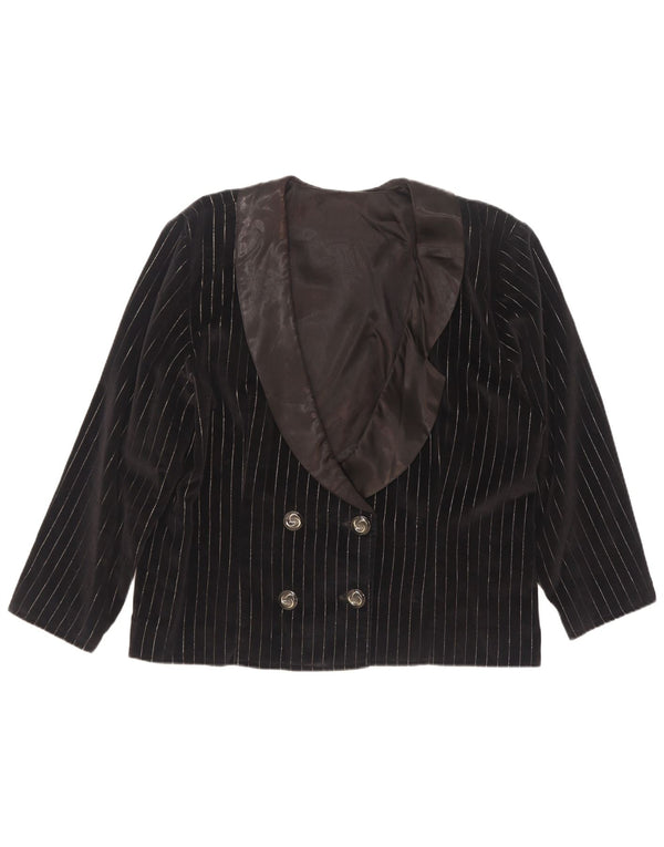 Vintage γυναικείο διπλό μπουφάν Blazer UK 18 XL Μαύρη ρίγα