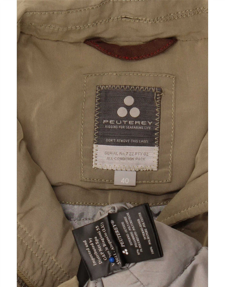 PEUTEREY Γυναικείο παλτό με επένδυση IT 40 Small Khaki Polyamide