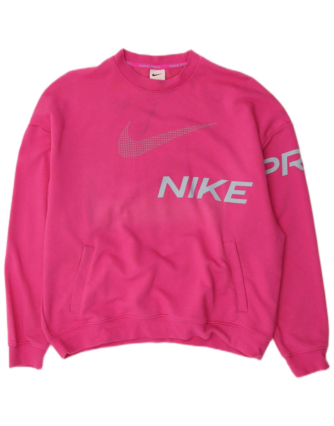 Γυναικείο γραφικό υπερμεγέθη φούτερ Nike UK 14 Μεσαίο ροζ βαμβακερό