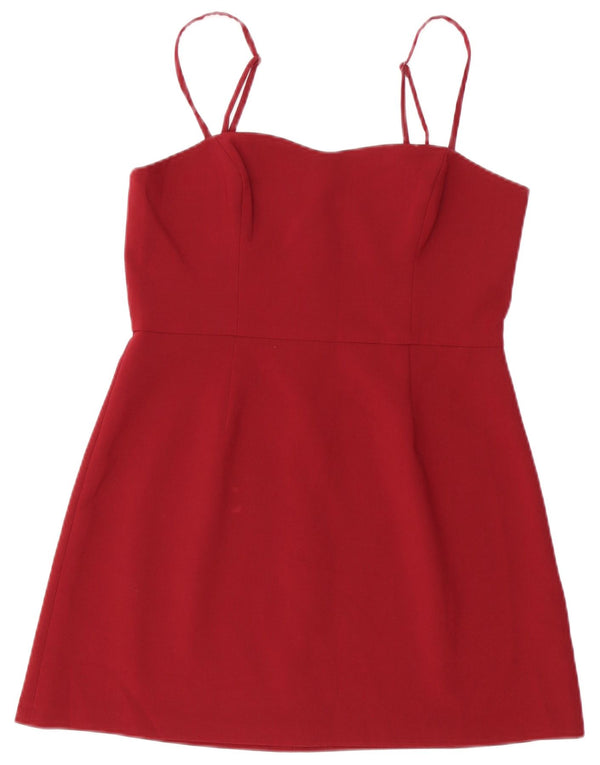 French Connection Womens Sundress UK 14 Medium Burgundy Polyester