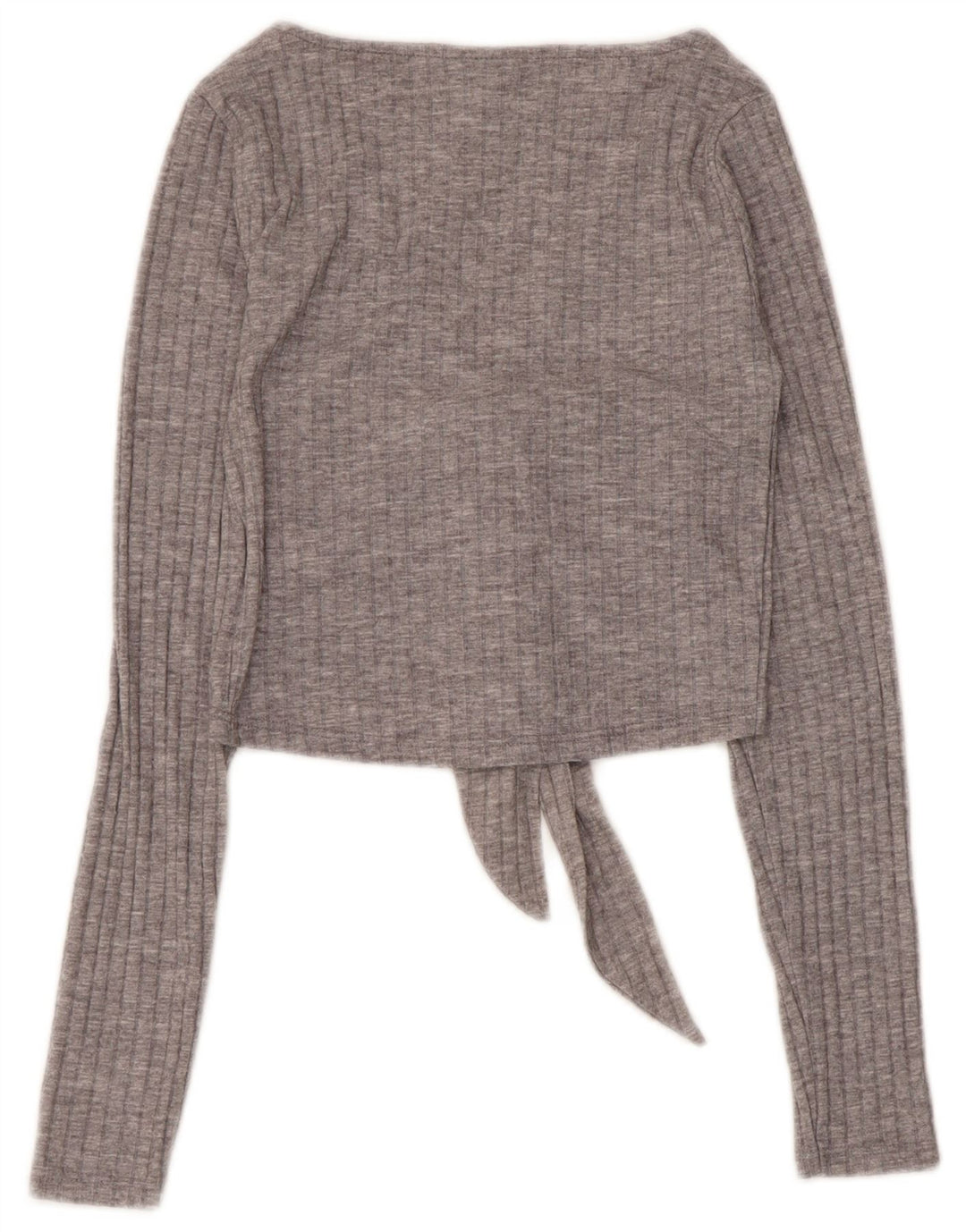 Topshop Γυναικείο μακρυμάνικο τοπ UK 6 XS Grey Polyester