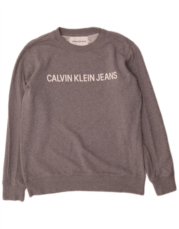 Ανδρικό γραφικό φούτερ Calvin Klein Jeans Jumper Medium Grey Flecked