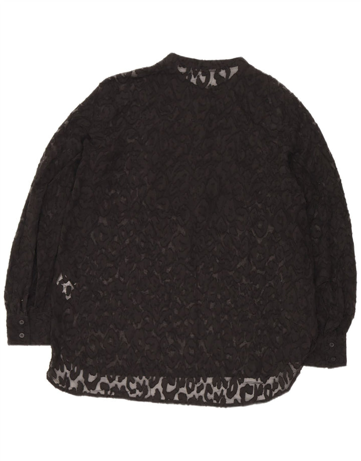 French Connection Γυναικεία See Through Tunic Top UK 12 Medium Black