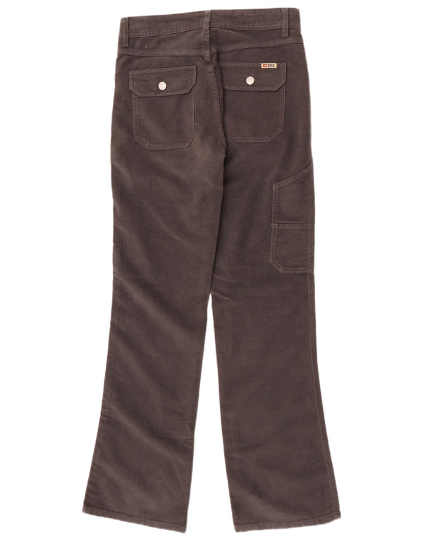 Diesel Womens Bootcut Velvet Cargo Trousers W27 L32 Grey Cotton