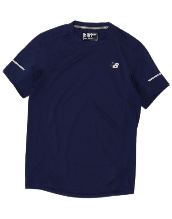 New Balance Ανδρικό T-Shirt Top Small Navy Blue Polyester