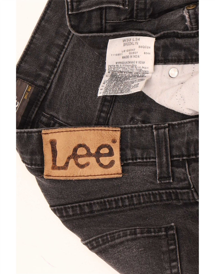 Lee Mens Brooklyn Straight Jeans W33 L31 Μαύρο βαμβακερό