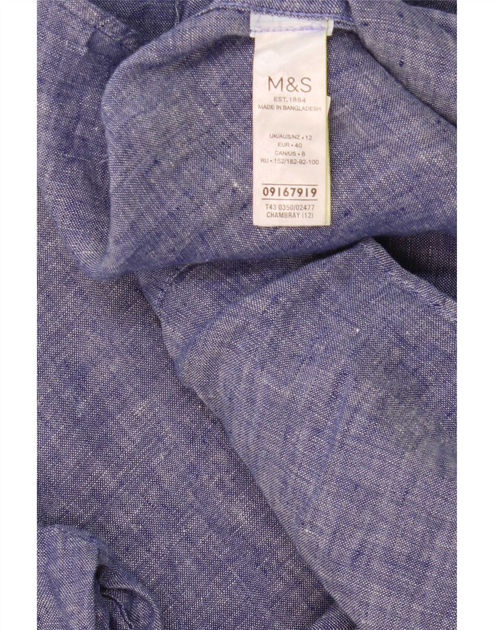 Marks & Spencer Γυναικείο Πουκάμισο UK 12 Medium Blue Lenn