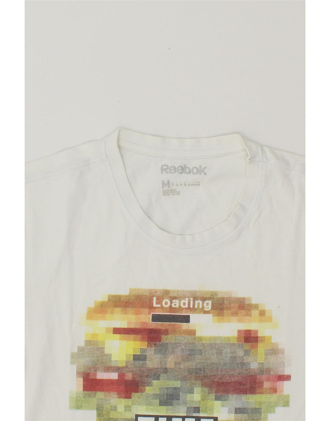 REEBOK Womens Graphic T-Shirt Top UK 12 Medium White Cotton Vintage Reebok and Second-Hand Reebok from Messina Hembry 