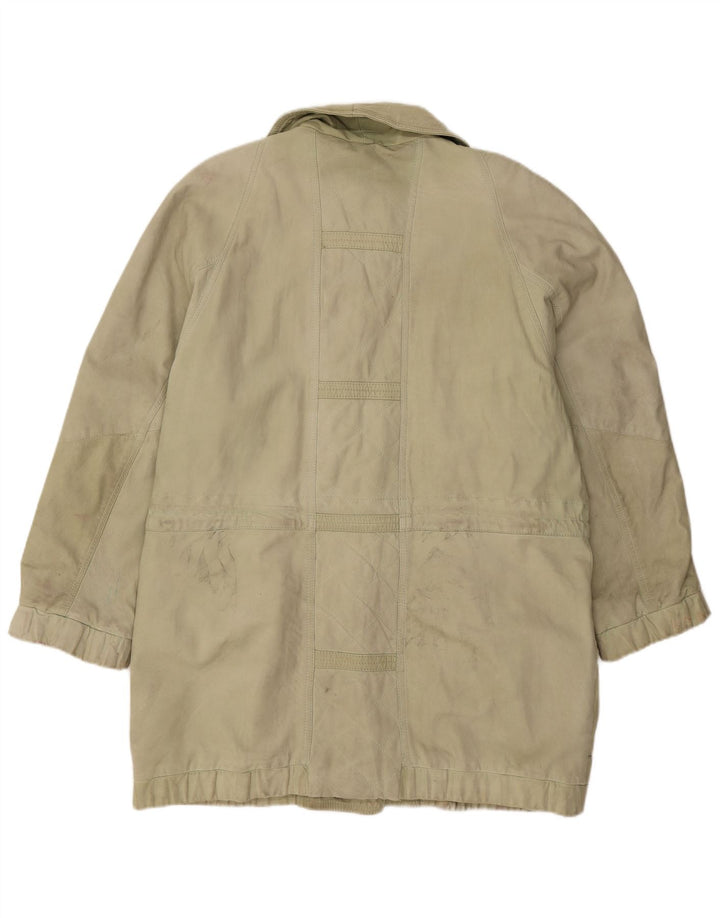 Vintage Γυναικείο Δερμάτινο Παλτό EU 44 XL Πράσινο Δέρμα