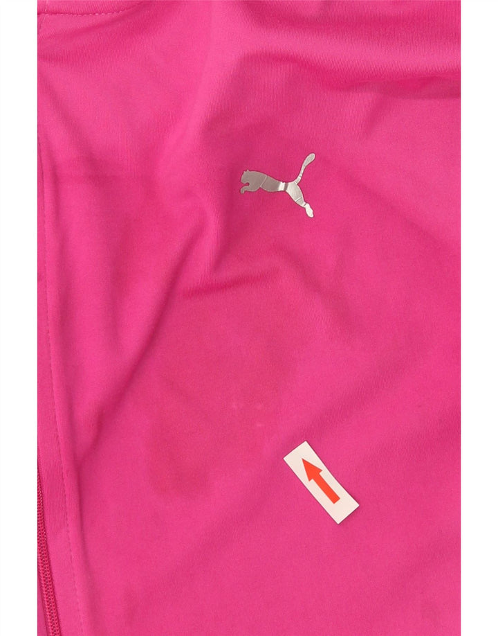 Puma Γυναικείο πουλόβερ με κουκούλα με φερμουάρ UK 16 μεγάλο ροζ πολυεστέρα