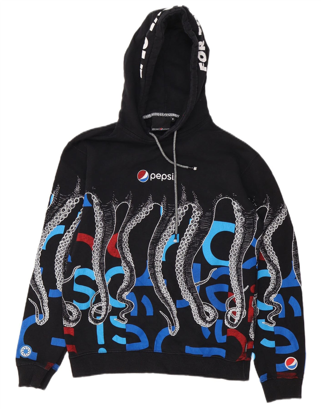 Ανδρικό Octopus Graphic Hoodie Jumper Μικρό μαύρο βαμβακερό