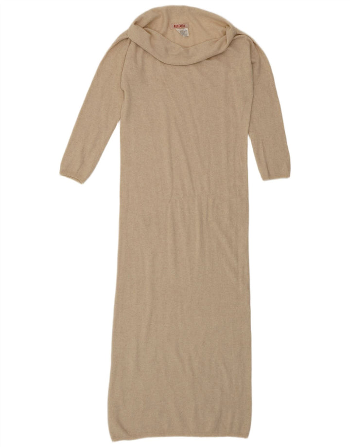 KONTATTO Γυναικείο φόρεμα με ρολό φόρεμα UK 14 Medium Beige Polyamide