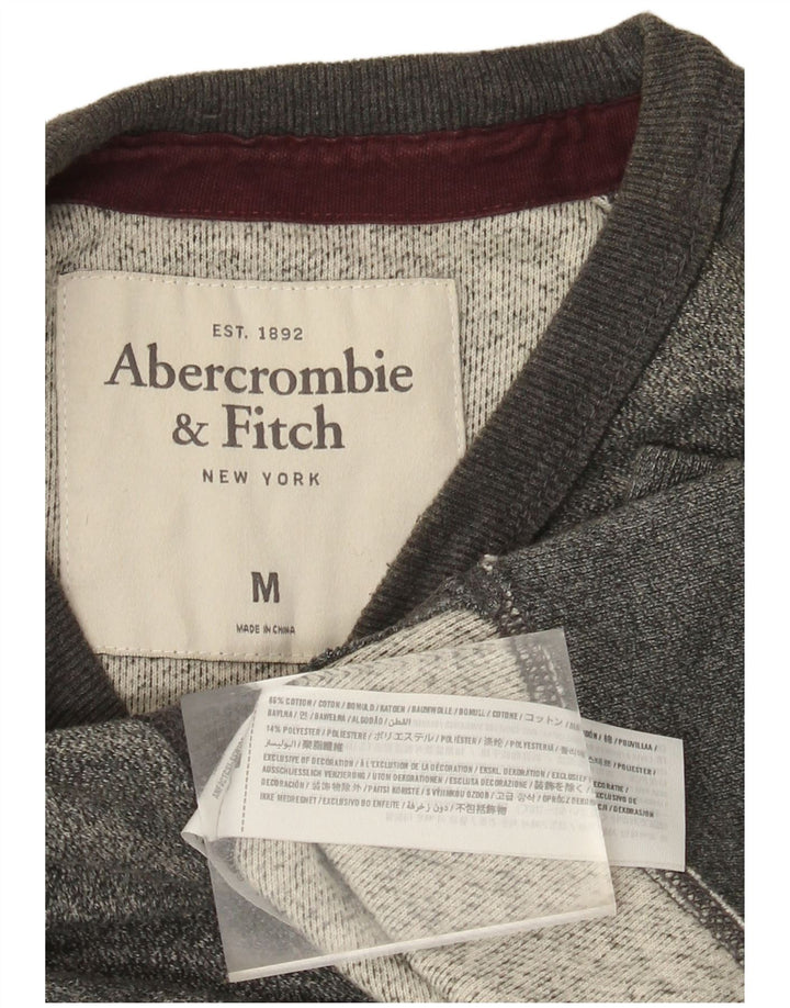 ABERCROMBIE & FITCH Ανδρικό φούτερ Jumper Μεσαίο γκρι χρώμα βαμβακερό