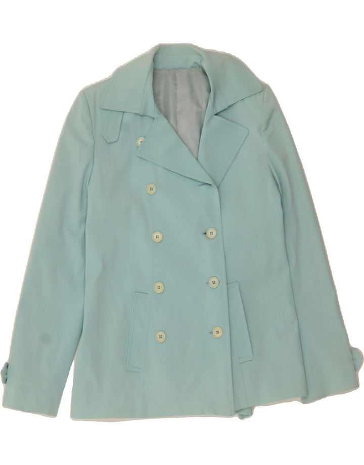 VINTAGE Womens Pea Coat UK 16 Large Turquoise Polyester Vintage Vintage and Second-Hand Vintage from Messina Hembry 