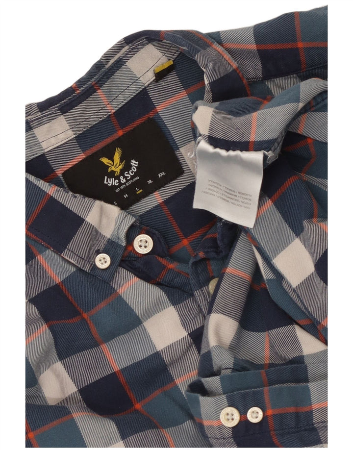 Ανδρικό πουκάμισο Lyle & Scott, μεγάλο μπλε ναυτικό, βαμβακερό