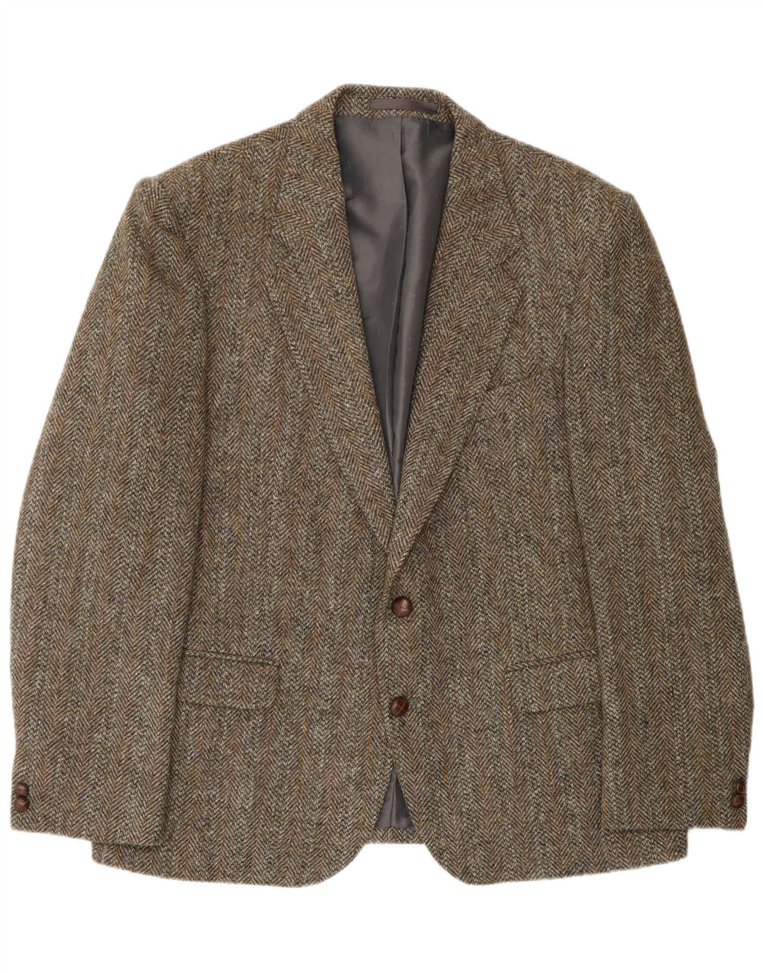 Ανδρικό μπουφάν HARRIS TWEED 2 κουμπιά σακάκι UK 46 3XL πράσινο μαλλί ψαροκόκαλο
