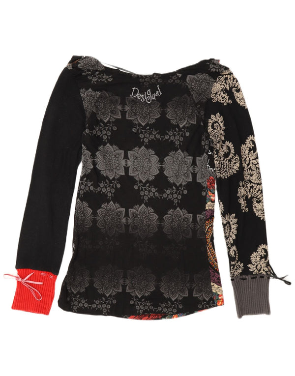 Desigual Γυναικείο γραφικό μακρυμάνικο UK 18 XL μαύρο βαμβακερό Paisley