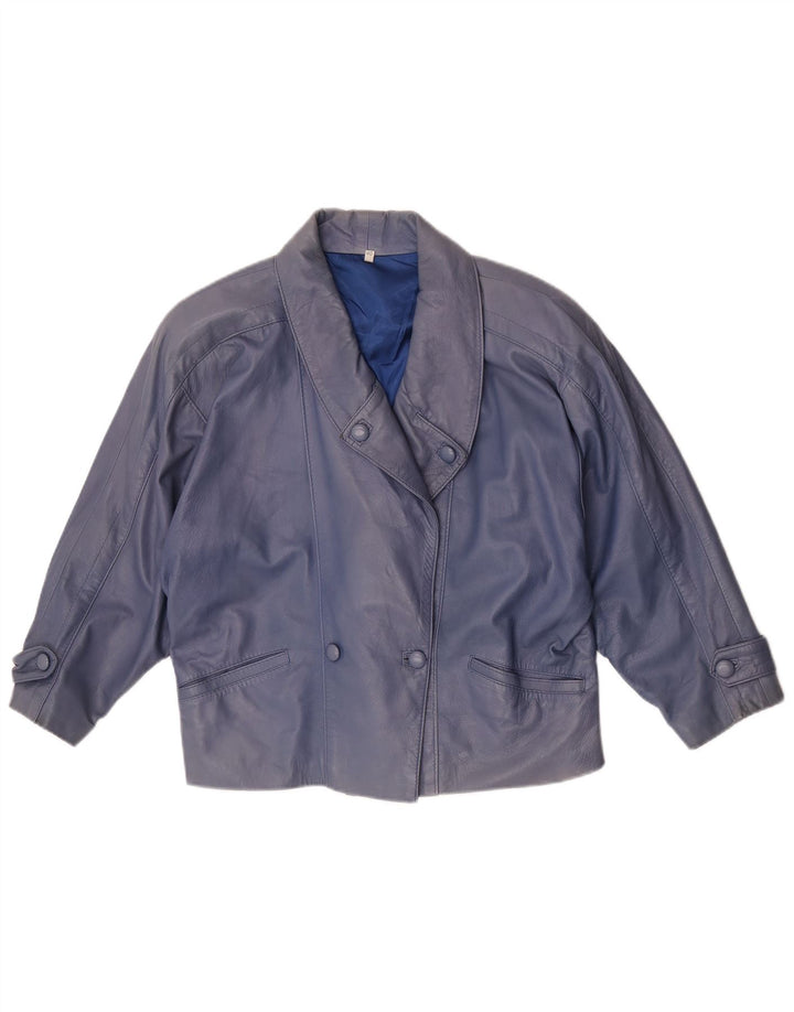 Vintage Γυναικείο Oversized Δερμάτινο Μπουφάν EU 40 Medium Blue