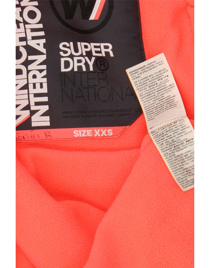 SUPERDRY Womens Hooded Windbreaker Jacket UK 2 2XS Grey Nylon