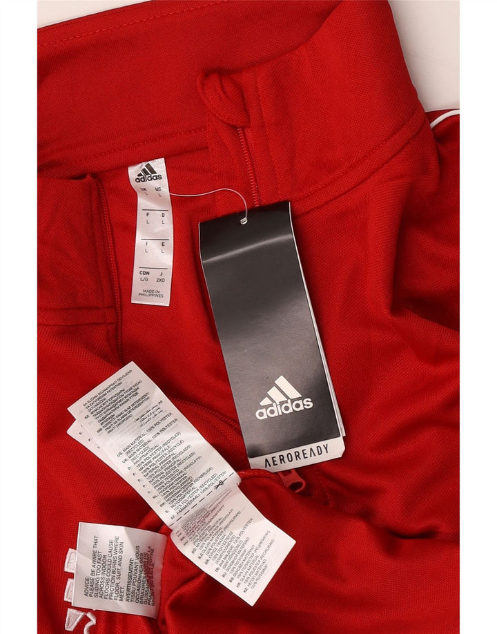 Adidas Ανδρική φόρμα πουλόβερ με φερμουάρ Aeroready Top μεγάλο κόκκινο πολυεστέρα