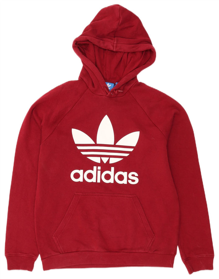Ανδρικό γραφικό κουκούλα Adidas, μεσαίο κόκκινο βαμβακερό