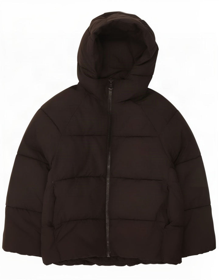 Zara Girls Hooded Jacket 9-10 Years Black Polyester