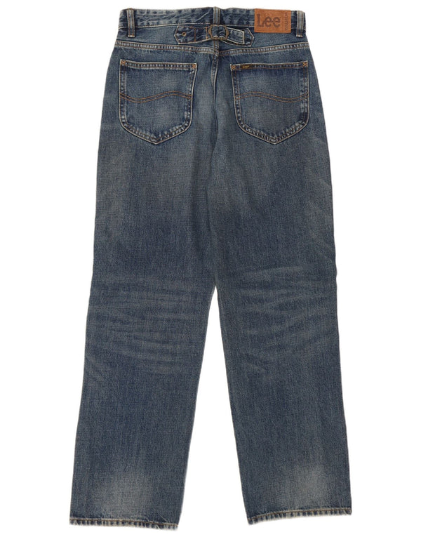 Lee Mens Distressed Straight Jeans EU 34 XS W24 L30 Blue Cotton
