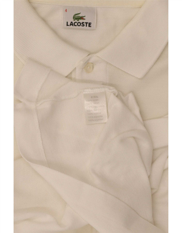 Ανδρικό πουκάμισο πόλο Lacoste, νούμερο 4, μεσαίο λευκό βαμβακερό
