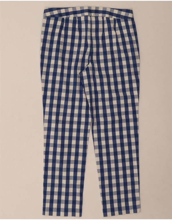 Boden Γυναικείο Cropped Παντελόνι UK 10 Small W30 L24 Blue Gingham Cotton