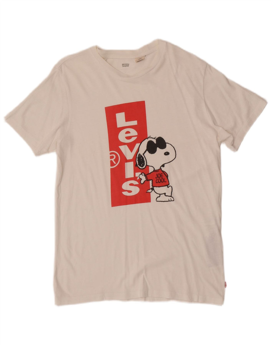 Μπλουζάκι Levi's Mens Peanuts Graphic T-Shirt Top Μικρό λευκό βαμβακερό