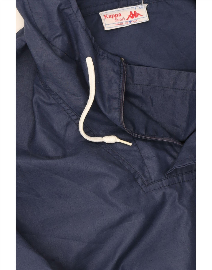 KAPPA Mens Anorak Jacket IT 48 Medium Navy Blue Polyester Vintage Kappa and Second-Hand Kappa from Messina Hembry 