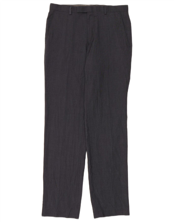 Ανδρικό ίσιο παντελόνι Marks & Spencer W30 L33 Navy Blue Polyester