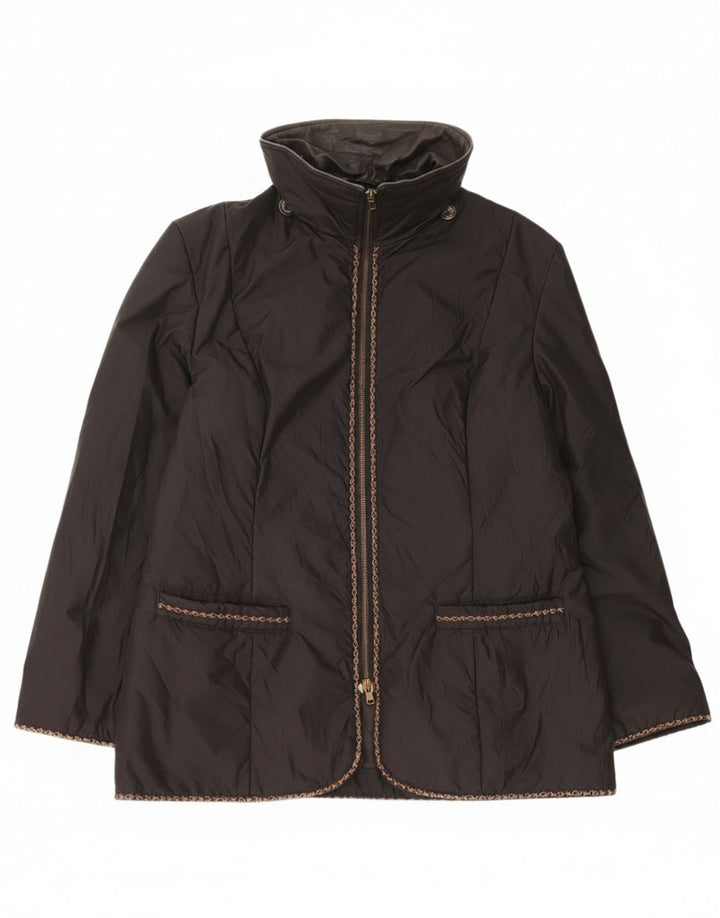 Vintage Γυναικείο Αντιανεμικό Μπουφάν IT 48 XL Μαύρο Πολυεστέρας