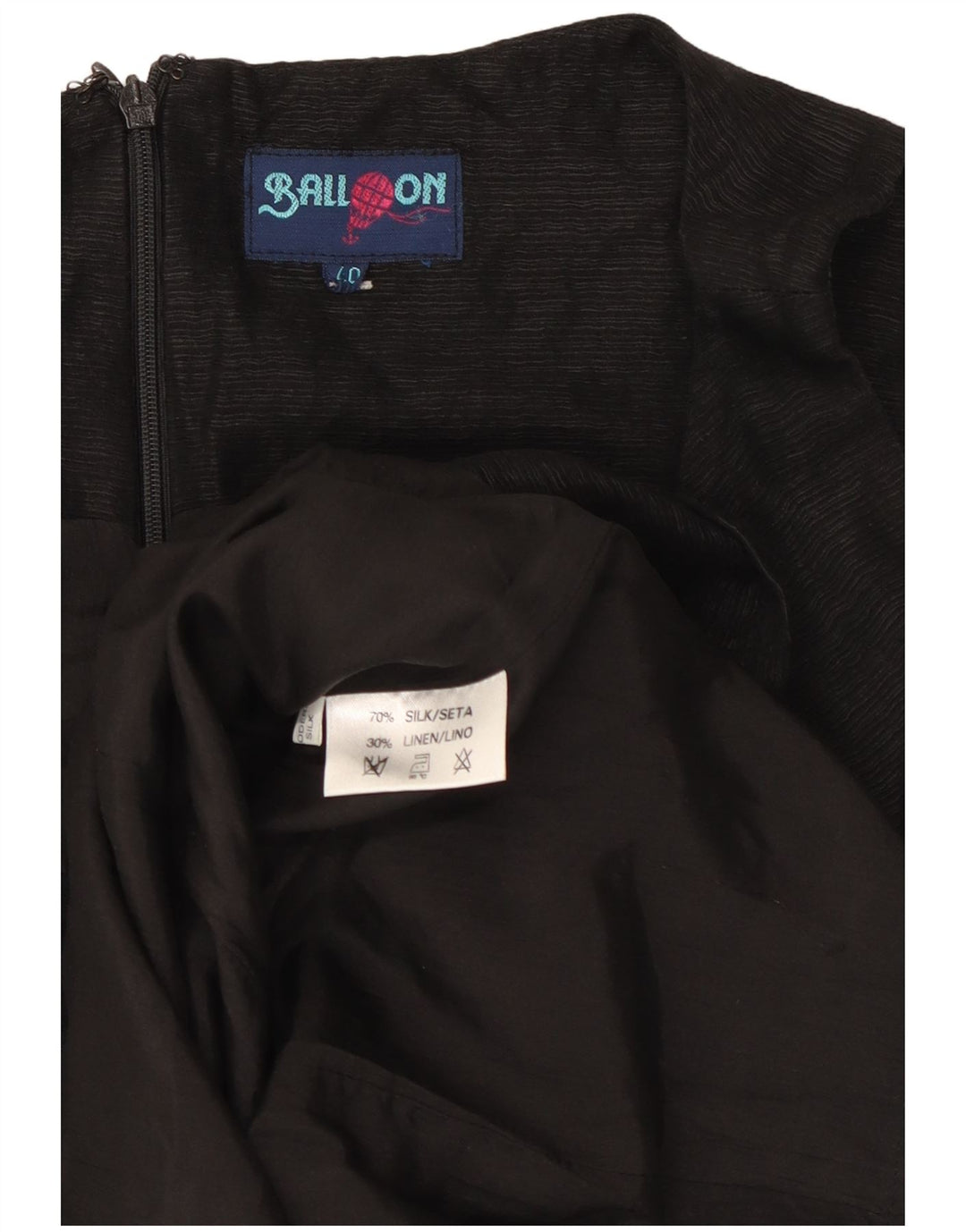 Μπαλόνι Γυναικείο Αμάνικο Φόρεμα IT 40 Small Black Silk
