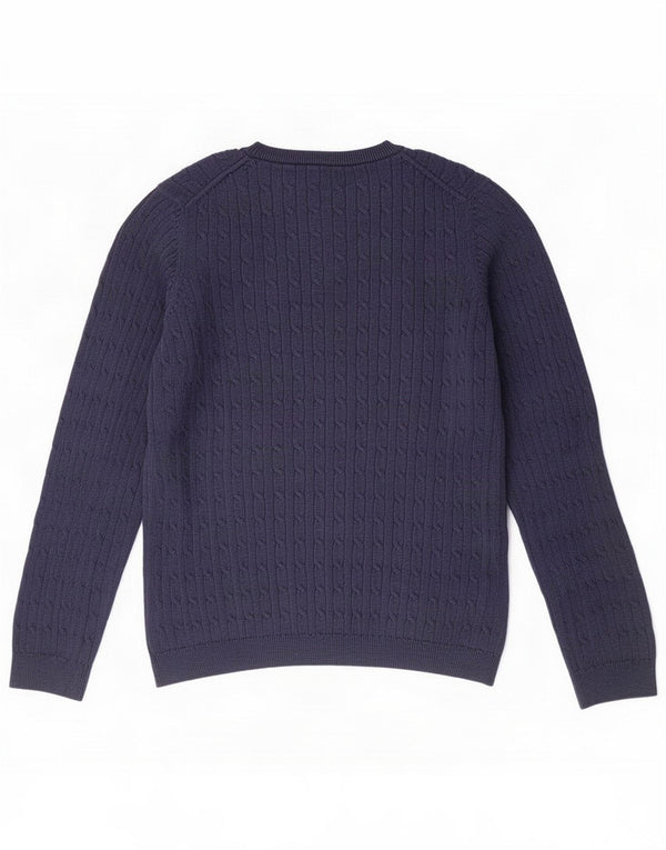 Crew Clothing Γυναικείο Πουλόβερ με λαιμόκοψη με V λαιμόκοψη UK 12 Medium Navy Blue Cotton