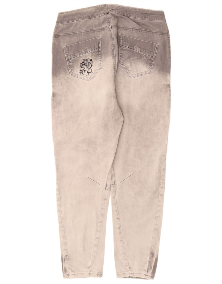 DESIGUAL Γυναικεία Crop Slim Jeans Large W34 L26 Grey Tie Dye Cotton