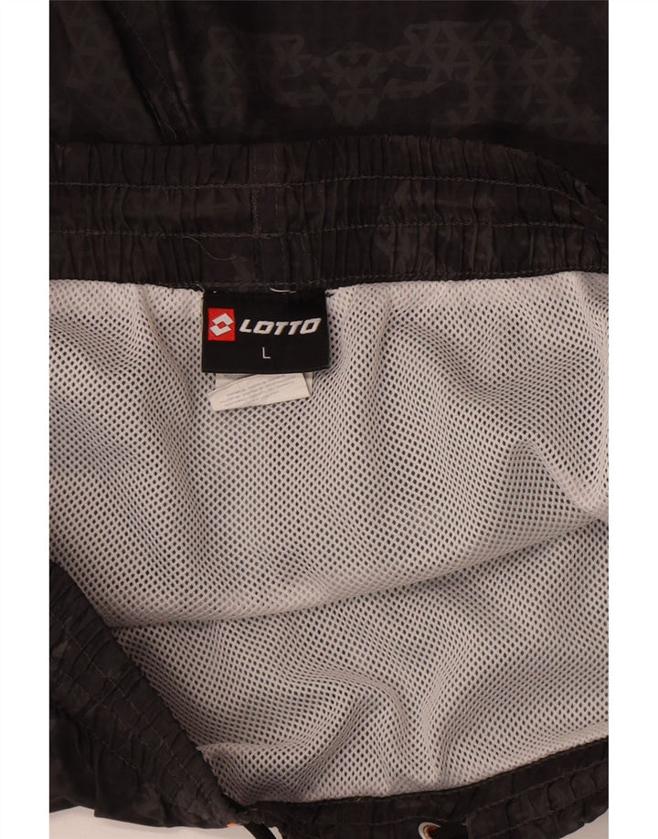 Lotto Ανδρικό σορτς κολύμβησης μεγάλο μαύρο γεωμετρικό πολυεστέρα