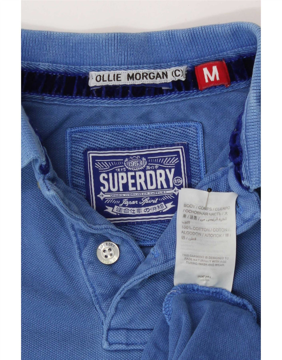 Ανδρικό πουκάμισο πόλο Superdry μεσαίο μπλε
