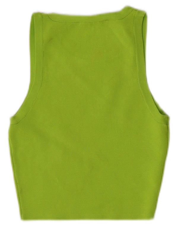 Zara Γυναικείο Crop Vest Top UK 4 XS Green Viscose
