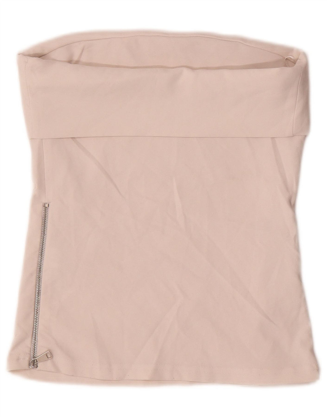Zara Womens Crop Strapless Top UK 12 Medium Beige Polyester