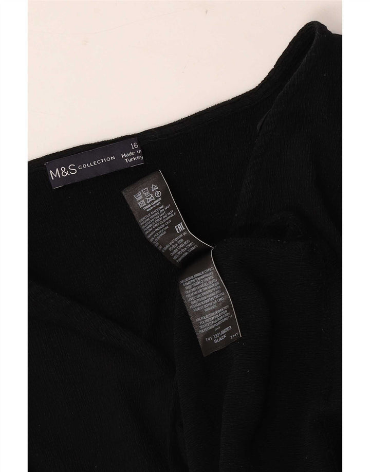 Marks & Spencer Γυναικεία Μπλούζα Τοπ UK 16 Large Black Polyester