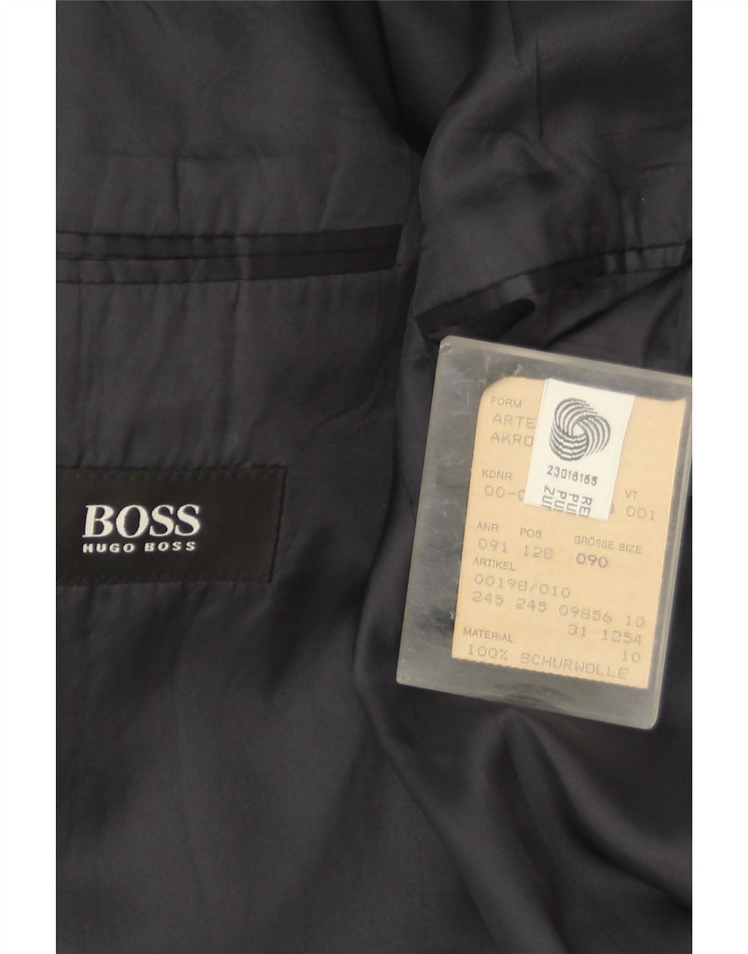 Ανδρικό σακάκι 3 κουμπιών Hugo Boss UK 36 μικρό παρθένο μαλλί Navy Blue