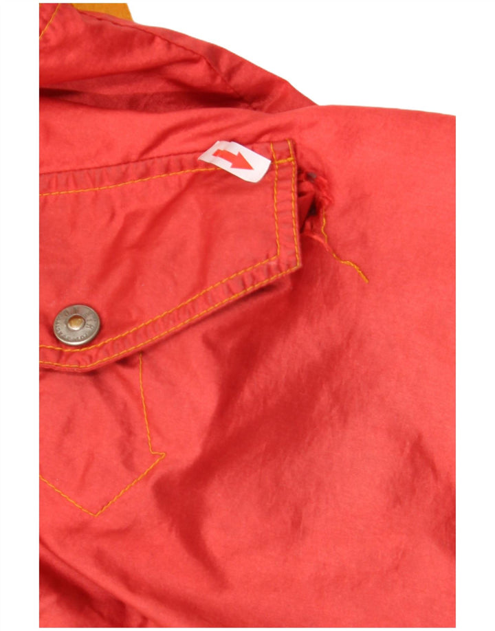 Vintage ανδρικό γραφικό αδιάβροχο UK 36 Small Yellow Colorblock Πολυαμίδιο