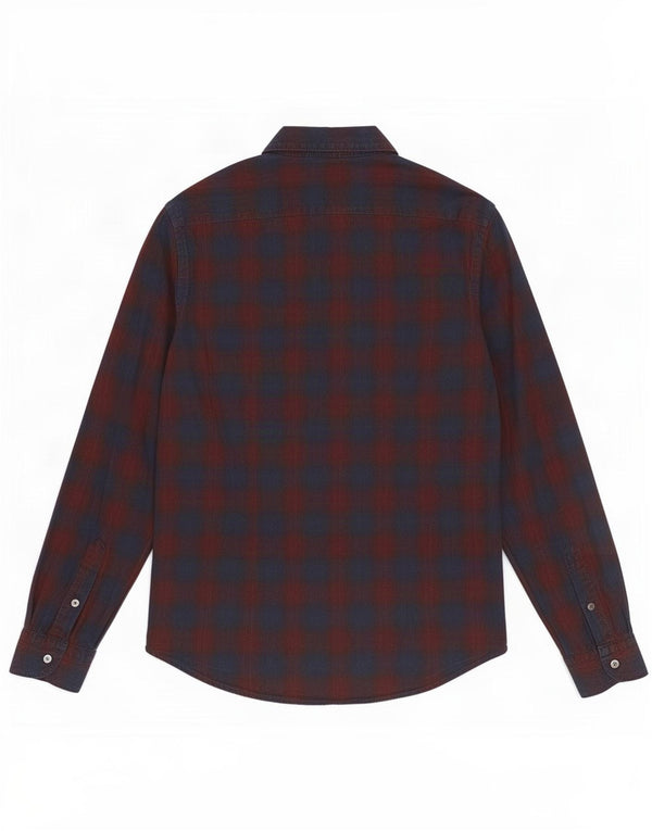 Jeckerson Ανδρικό πουκάμισο Small Navy Blue Check Cotton