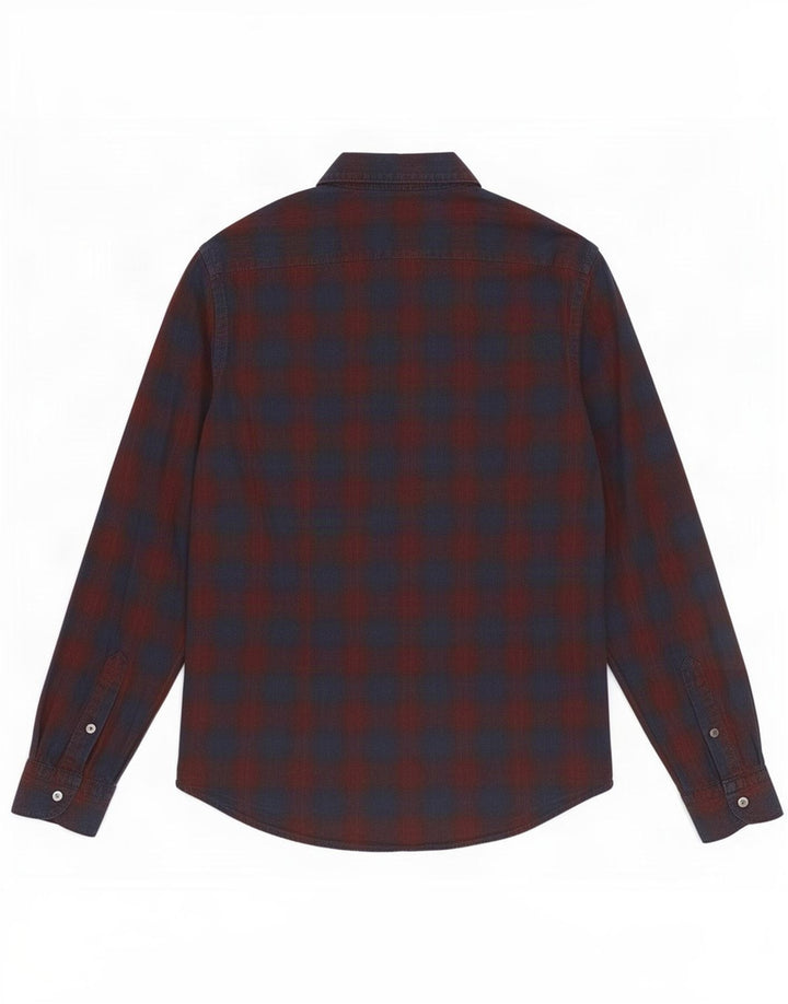 Jeckerson Ανδρικό πουκάμισο Small Navy Blue Check Cotton