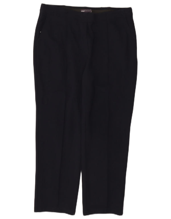 Marks & Spencer Γυναικείο Cropped Παντελόνι UK 14 Large W34 L25 Navy Blue