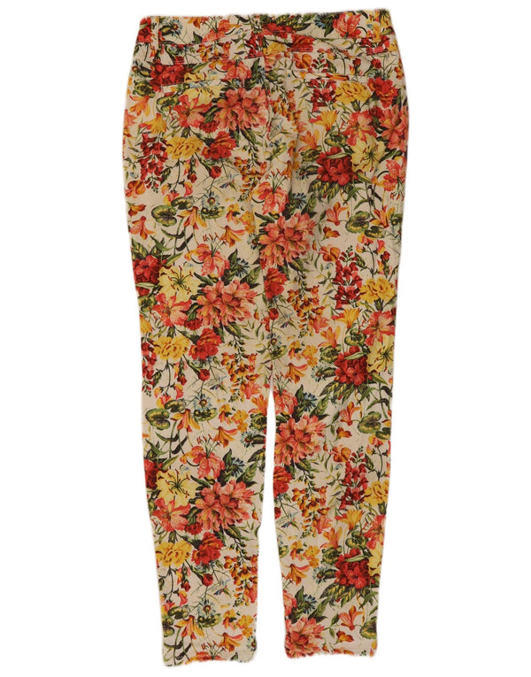 Zara Γυναικείο Slim Casual Παντελόνι EU 38 Small W28 L28 Πολύχρωμο Floral