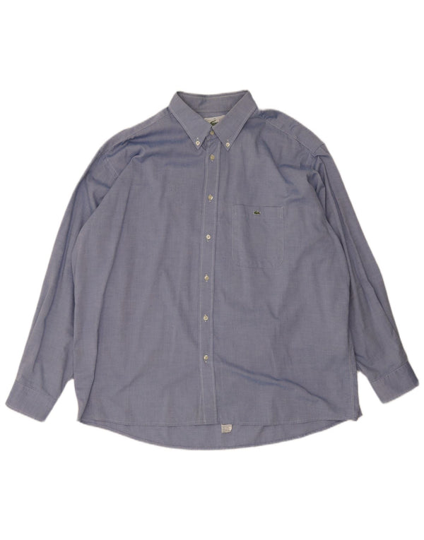 Ανδρικό πουκάμισο Lacoste νούμερο 45 XL Μπλε βαμβακερό
